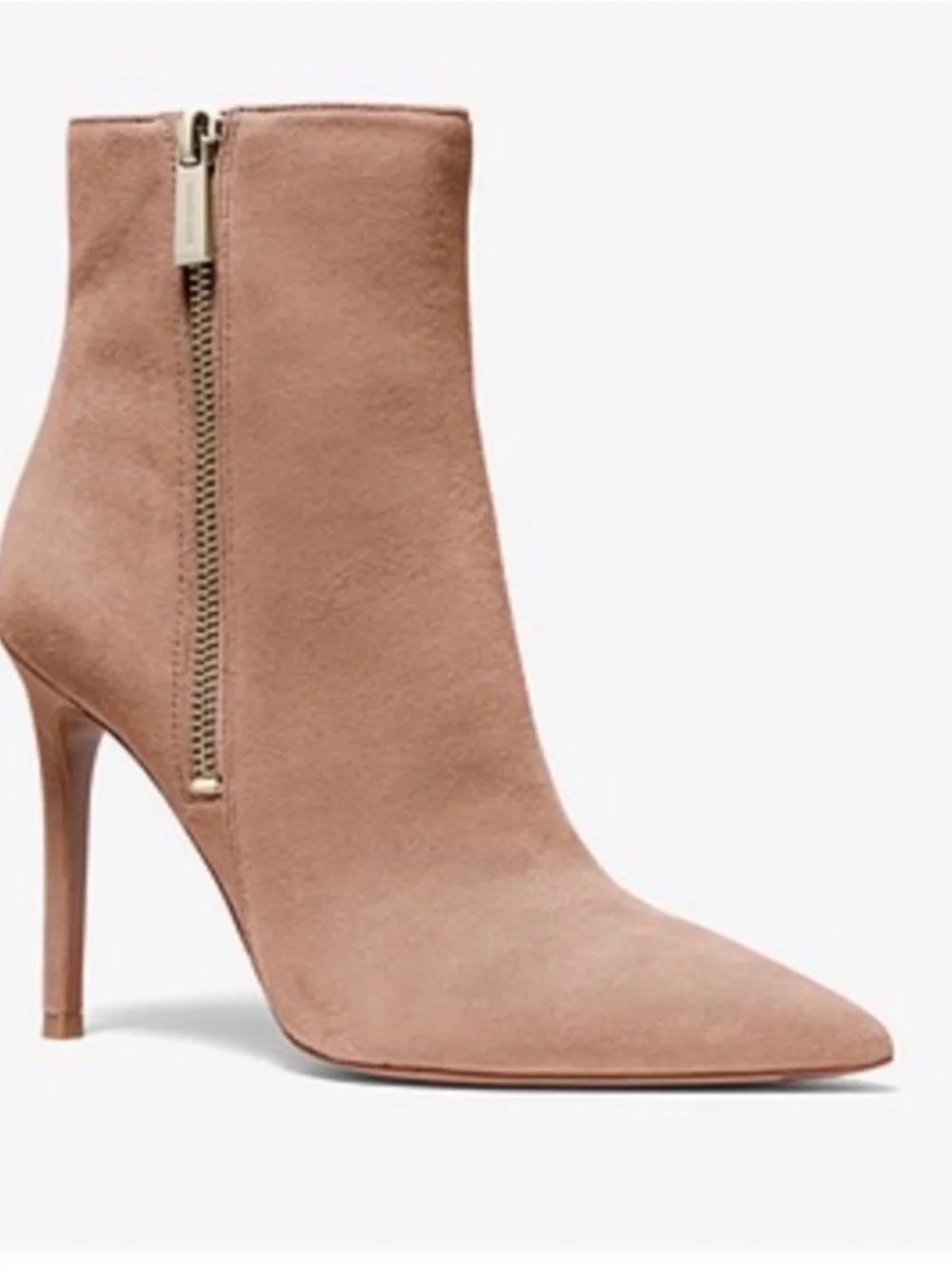 Michael Kors Suede Pointed-Toe Ankle Booties